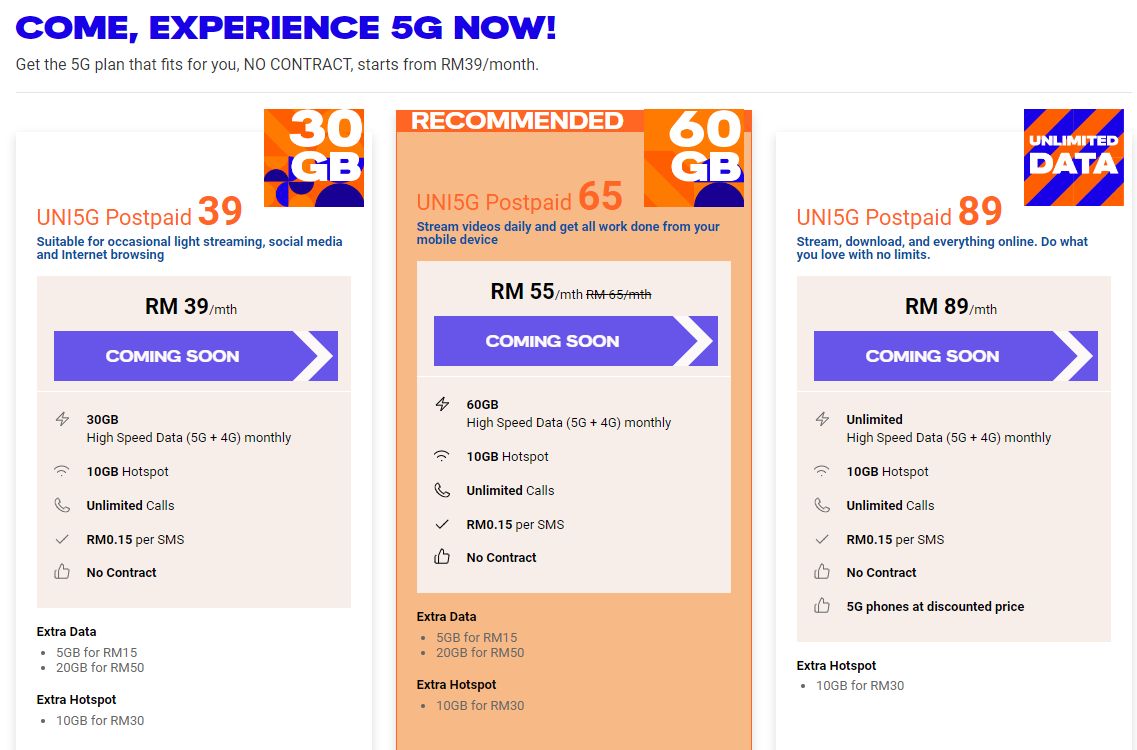 Tm Reveals New Uni G Postpaid Plans Priced From Rm Month Soyacincau