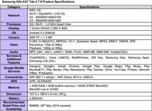 galaxy tab 4 specs