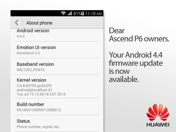 Huawei Ascend P6 gets KitKat update in Malaysia - SoyaCincau