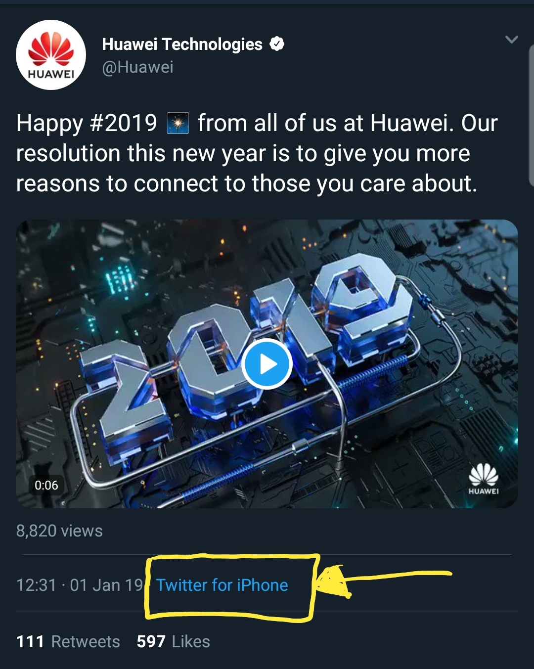 Oops Huawei S Official Twitter Account Posted A Tweet Using An Iphone Soyacincau