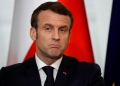 French President Emmanuel Macron reacts during a news conference with Polish President Andrzej Duda, after their meeting in Warsaw, Poland February 3, 2020. REUTERS/Kacper Pempel