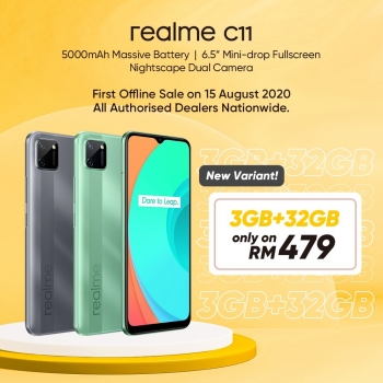 Realme C11 to be available with 50% more RAM - SoyaCincau