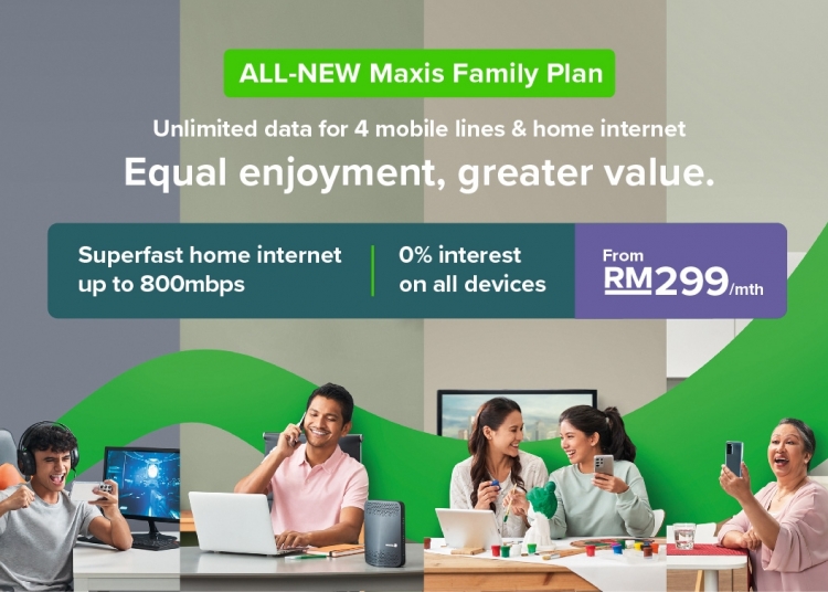 New Maxis Family Plan 4 unlimited postpaid lines and fibre broadband