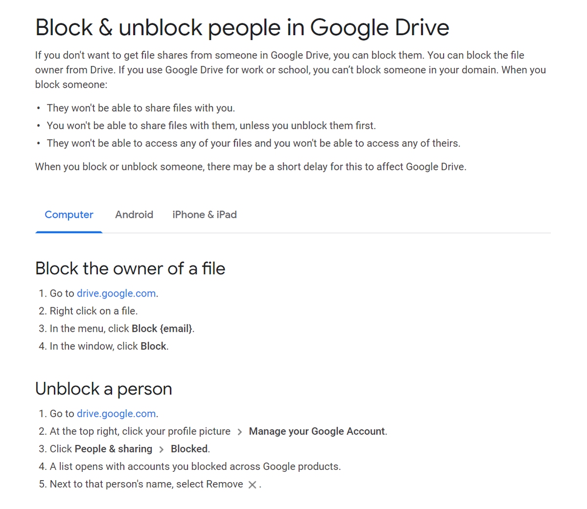 google drive spam file sharing