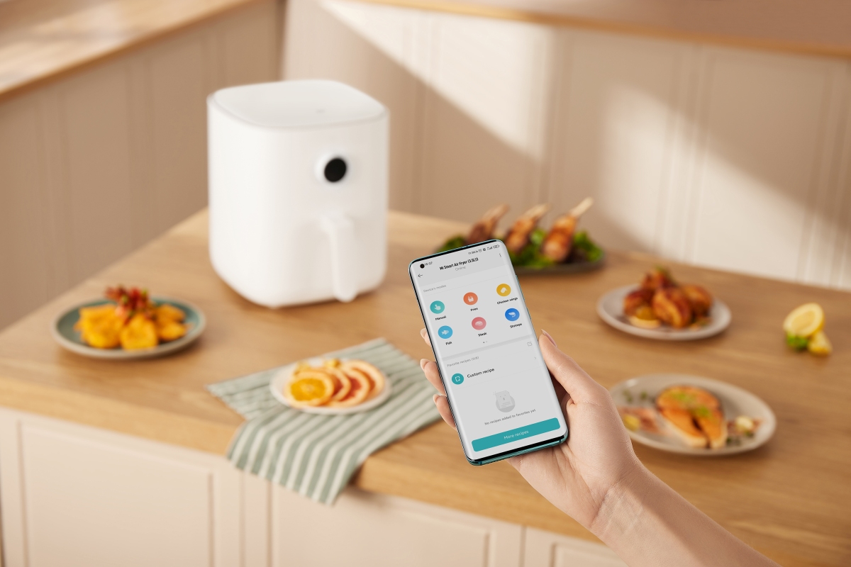 Xiaomi Mi Smart Air Fryer Heißluftfritteuse mit OLED Display & optionaler iOS/Android Mi Home App 1.500 W, 3,5 Liter, 40°-200°C, Timerfunktion, spülmaschinenfest, Google Assistant kompatibel