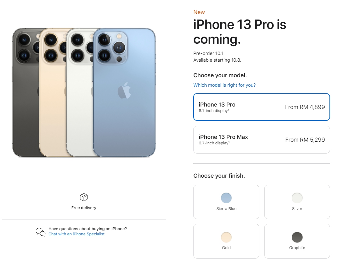 iPhone 13 Malaysian pricing revealed, preorder starts on 1st October
