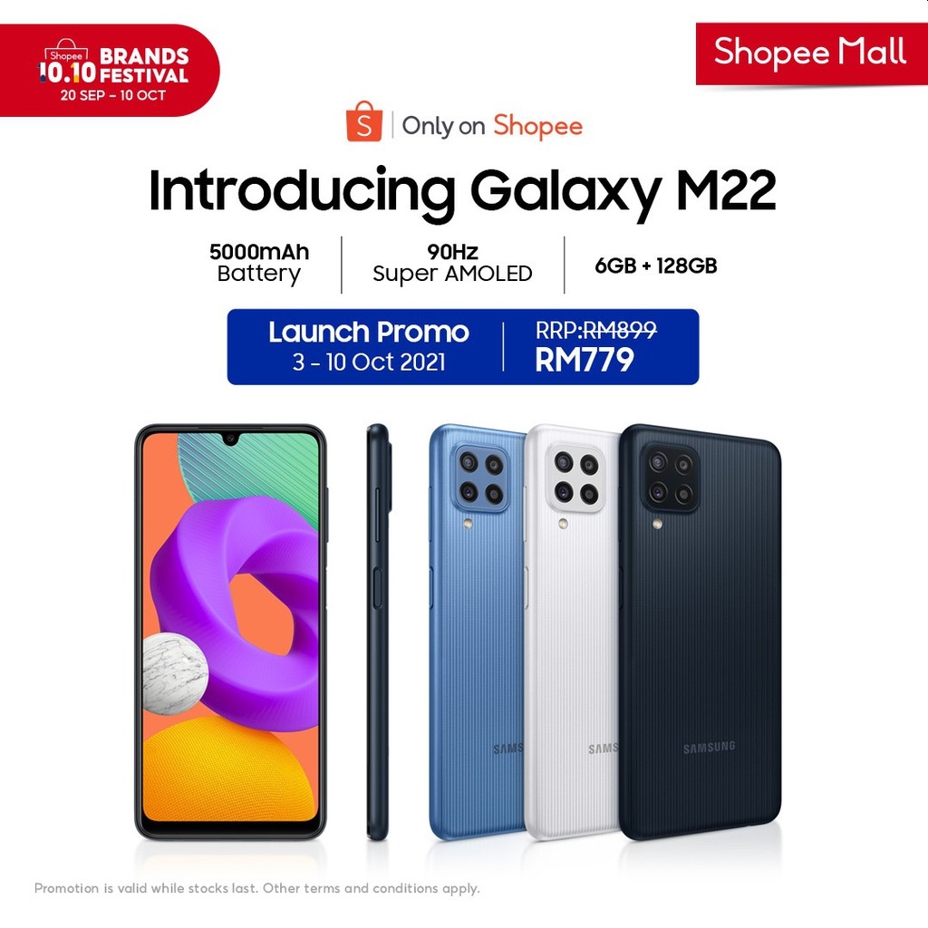 Samsung Galaxy M22 Malaysia Shopee