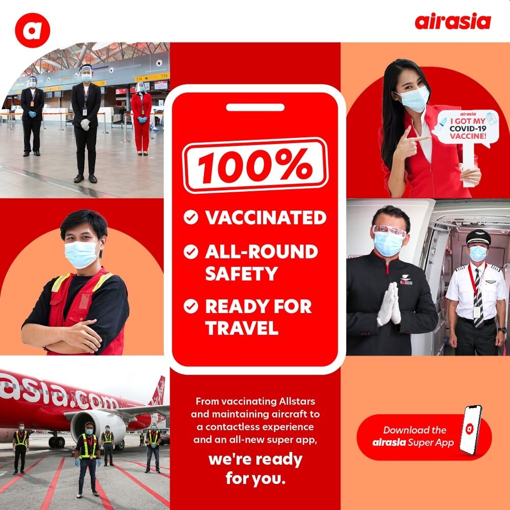 AirAsia only allow fully vaccinated passengers with immediate effect ...
