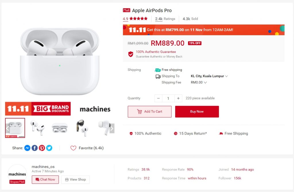 Apple AirPods Pro Malaysia RM799