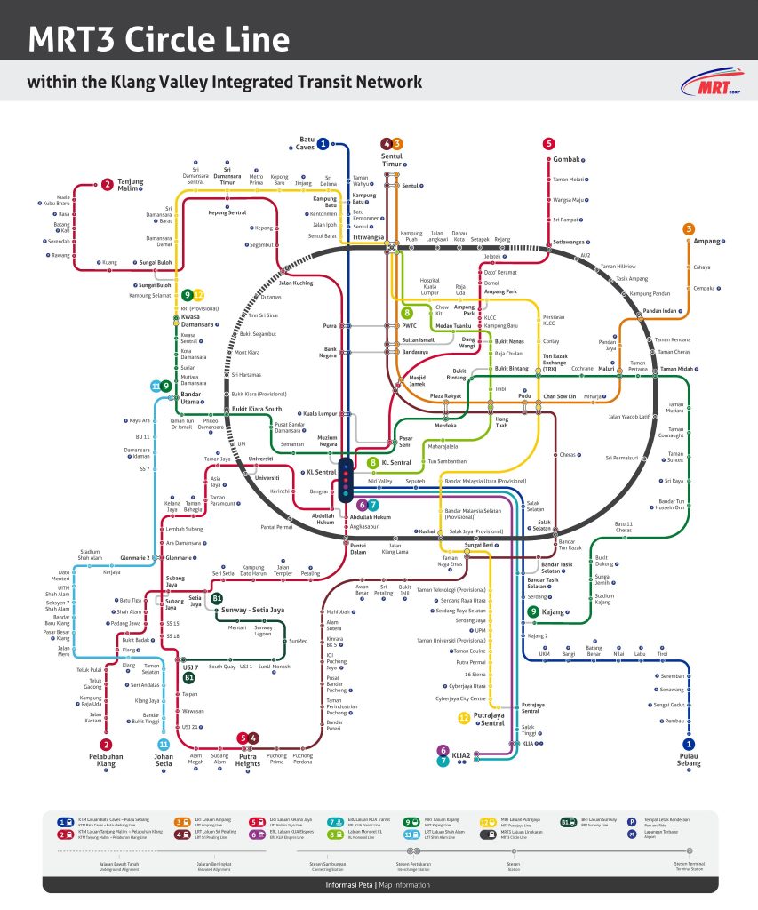 Klang Valley Integrated Transit Network Map