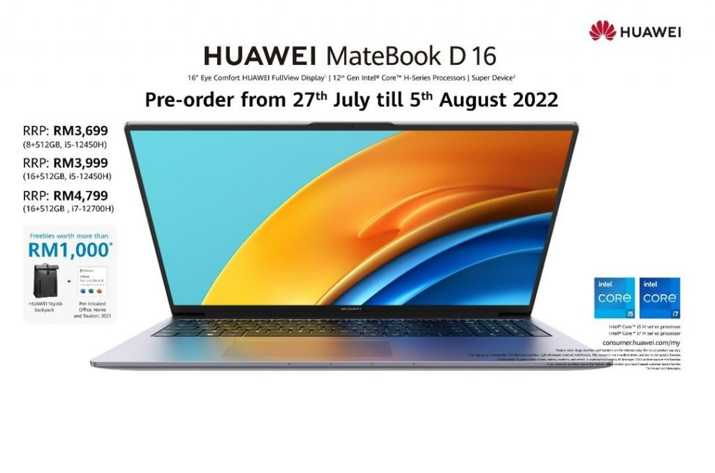 Huawei MateBook 16s and MateBook D 16 now available in Malaysia from  RM3,699 - SoyaCincau