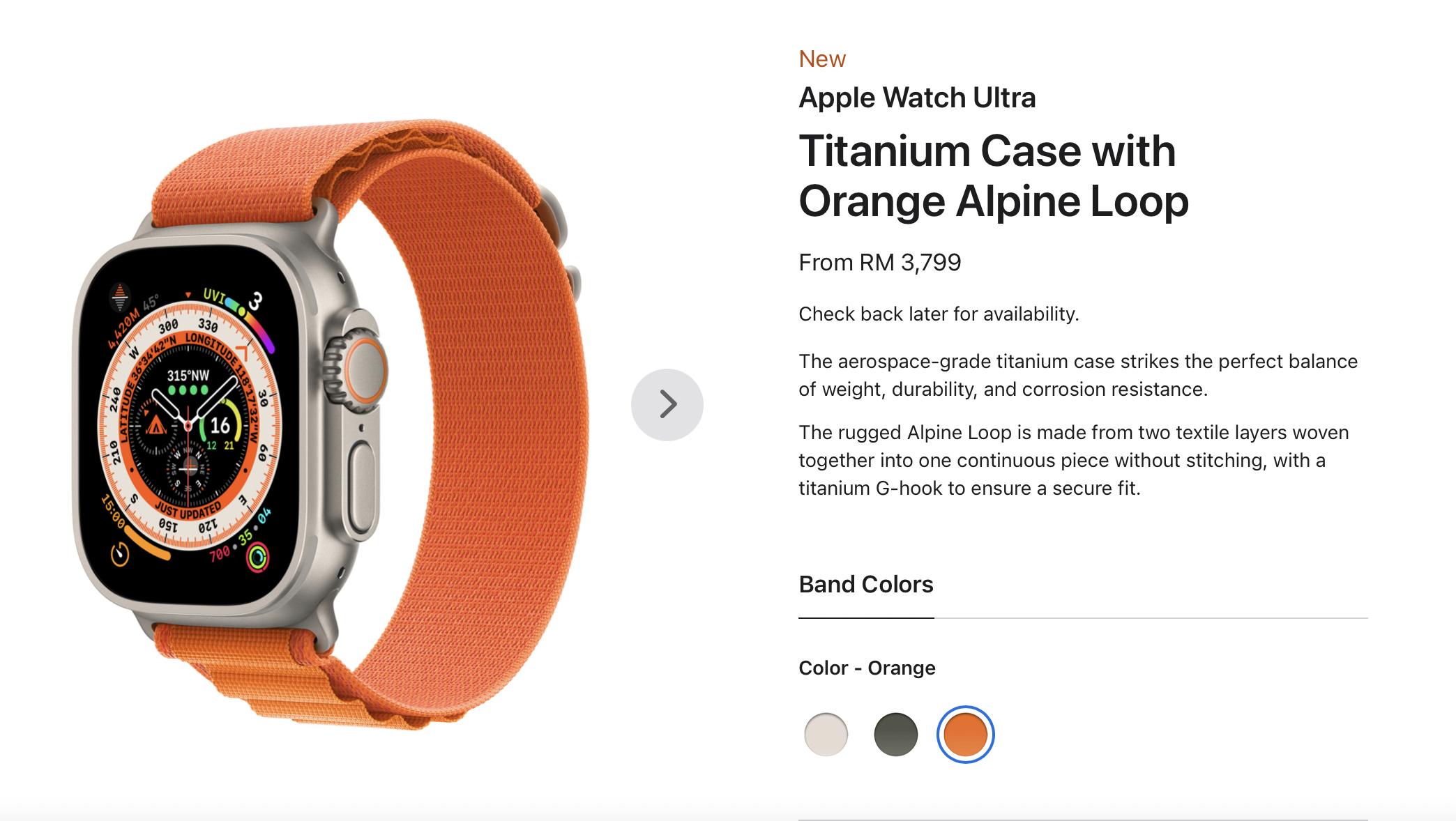 Apple Watch Ultra - Technical Specifications