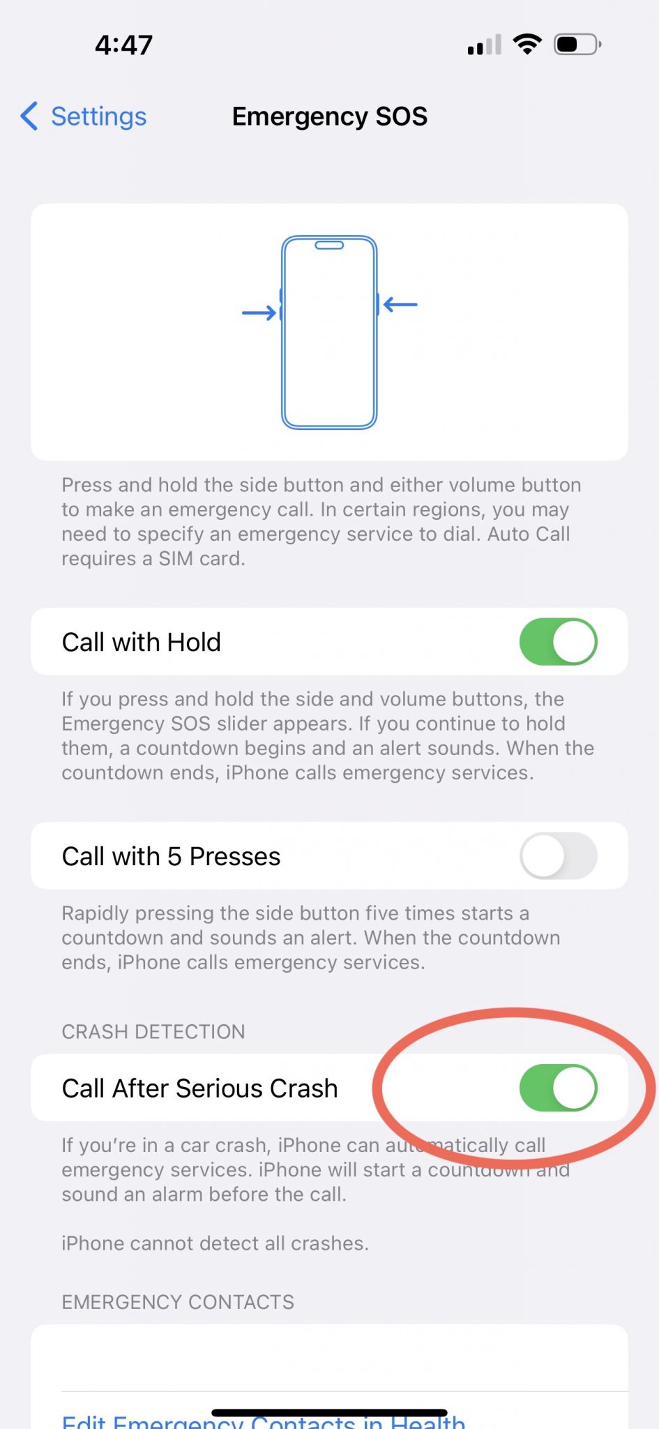 The iPhone 14 Crash Detection feature can be disabled if you're