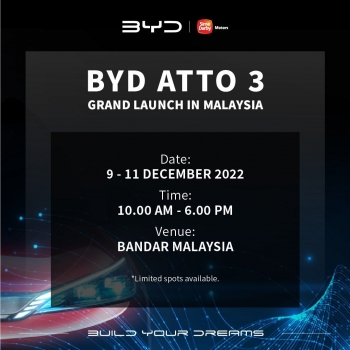 BYD Atto 3 Electric SUV Is Launching In Malaysia On 9 December - SoyaCincau