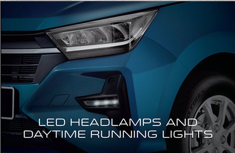 Perodua Axia 2023 LED headlamps and Daytime running flights