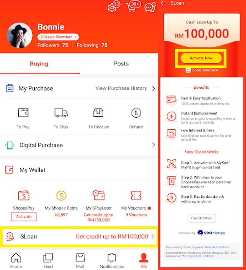 SLoan: Shopee is now offering personal loans in Malaysia for selected users  - SoyaCincau