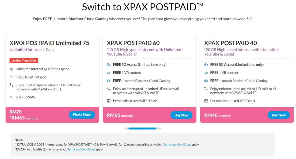 Xpax Postpaid Unlimited 75