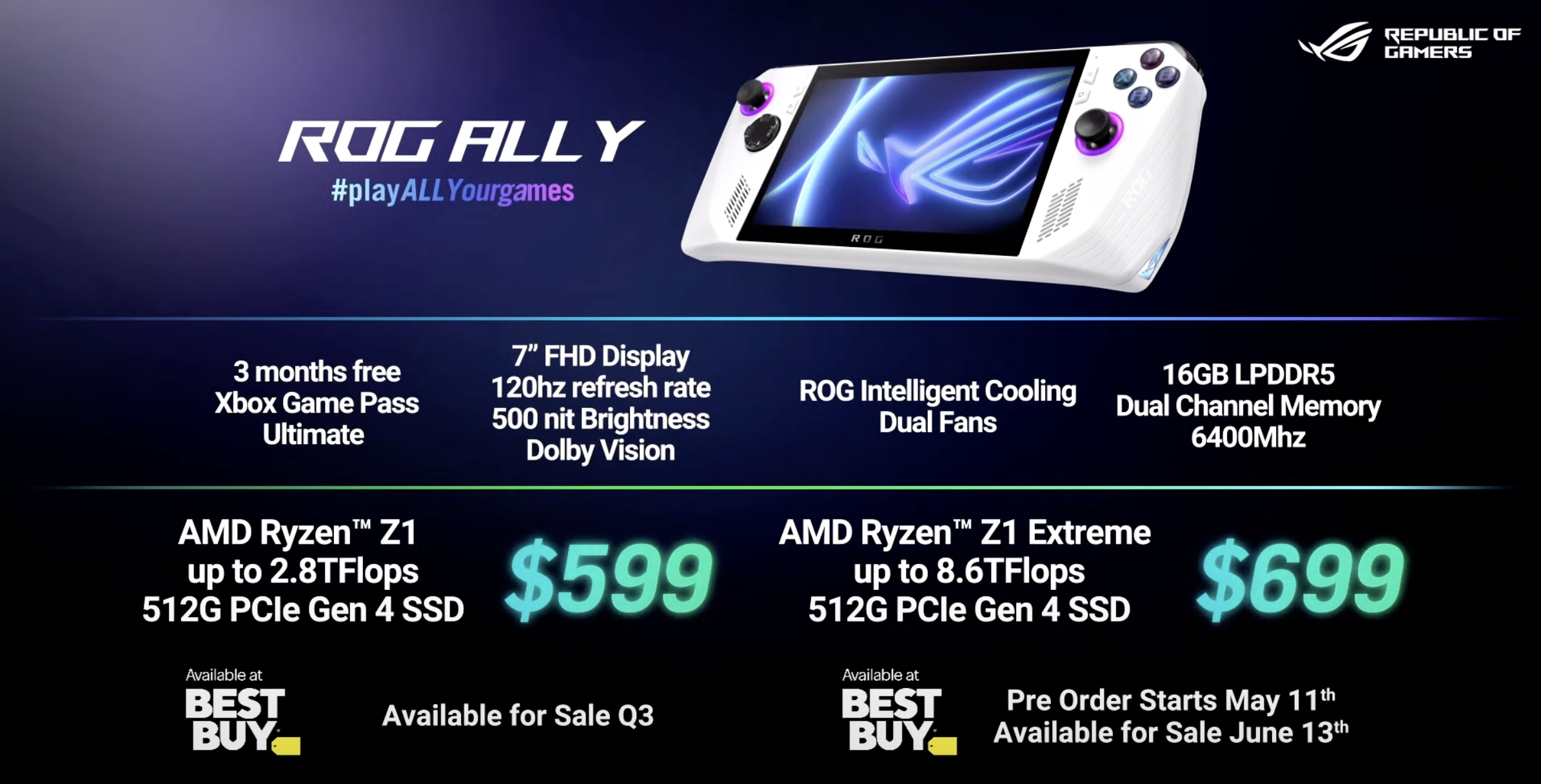 ASUS ROG Ally packs AMD's new Z1 chip and launches May 11