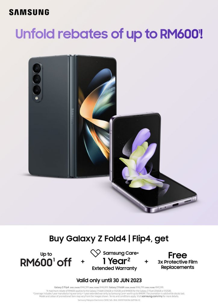 特卖：Samsung Galaxy Z Fold 4 和 Flip 4 大马折扣高达 RM600