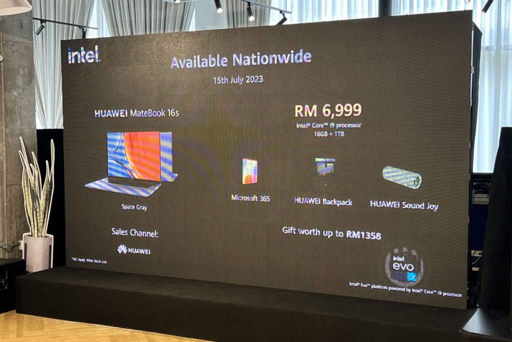 华为 MateBook 16s 2023 马来西亚：16寸 2.5K 触摸屏、Intel Core i9 和 1TB SSD 售价 RM6,999