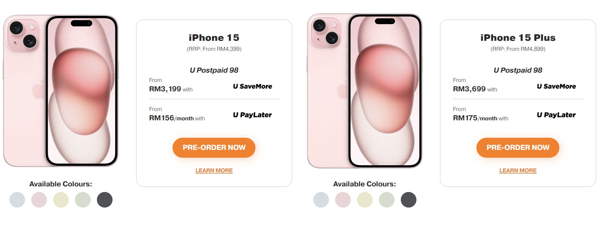 U Mobile offers iPhone 15 from RM156/month, free AirPods or AirTag for