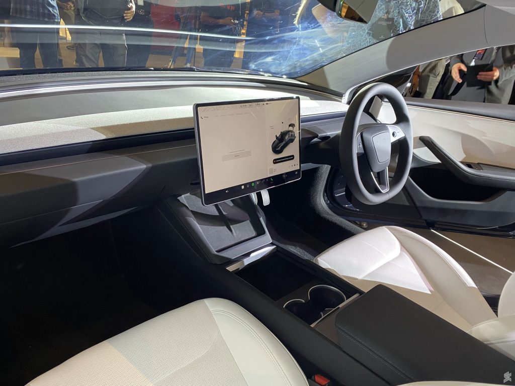 Upgraded Tesla Model 3 interior