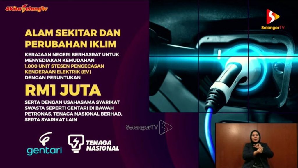 Selangor State Govt allocates RM1 million to deploy 1,000 EV charge points in partnership with Gentari and TNB