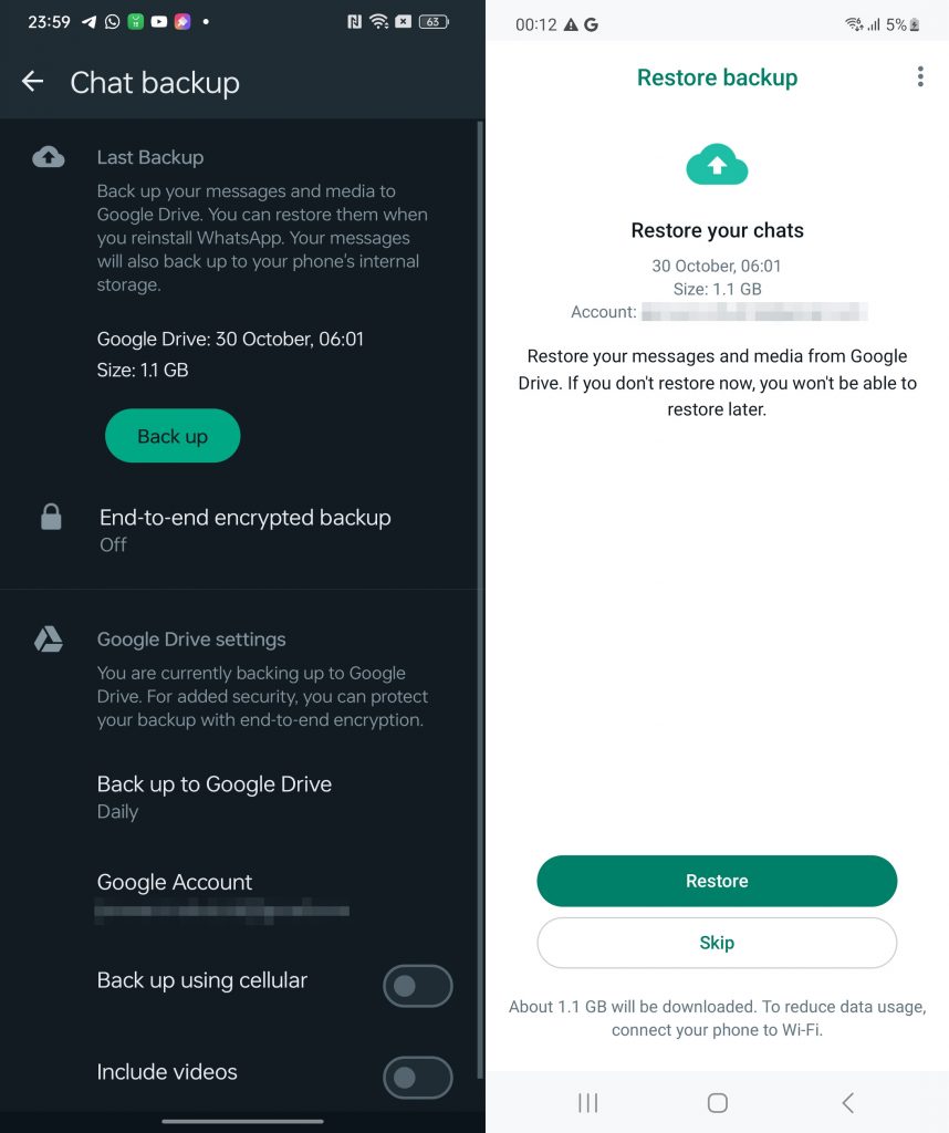 WhatsApp Android backups to eat into Google cloud storage