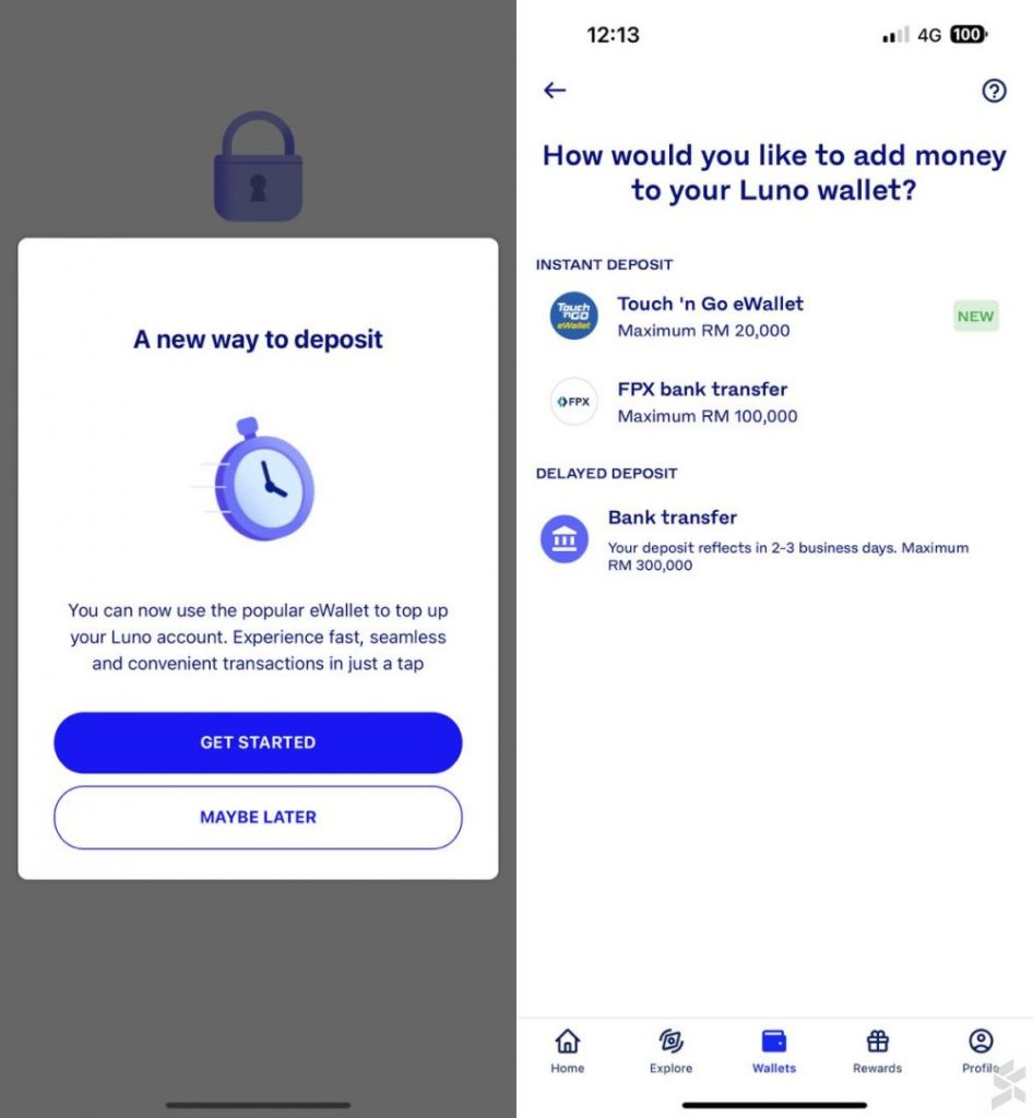 Deposit funds to Luno using TNG eWallet