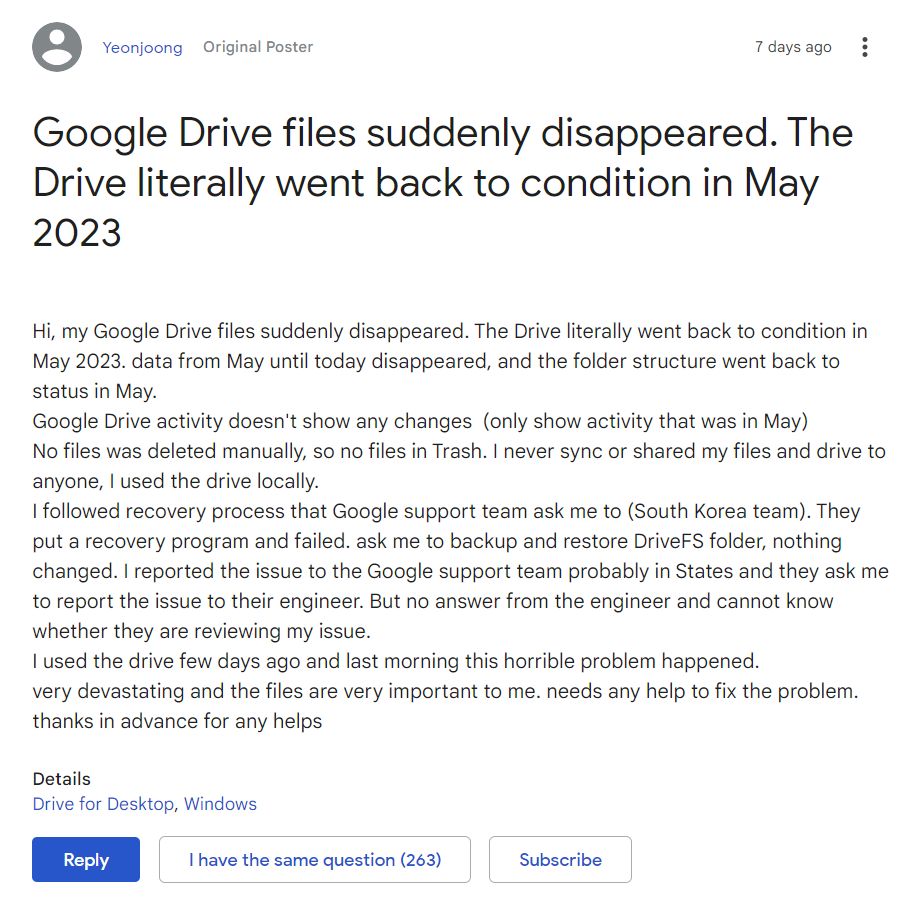 Losing Files And Data From Google Drive? Here Is What Google Said