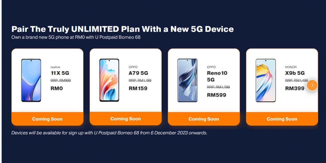 U Mobile U Postpaid Borneo: Unlimited 5G with no FUP from RM28/month