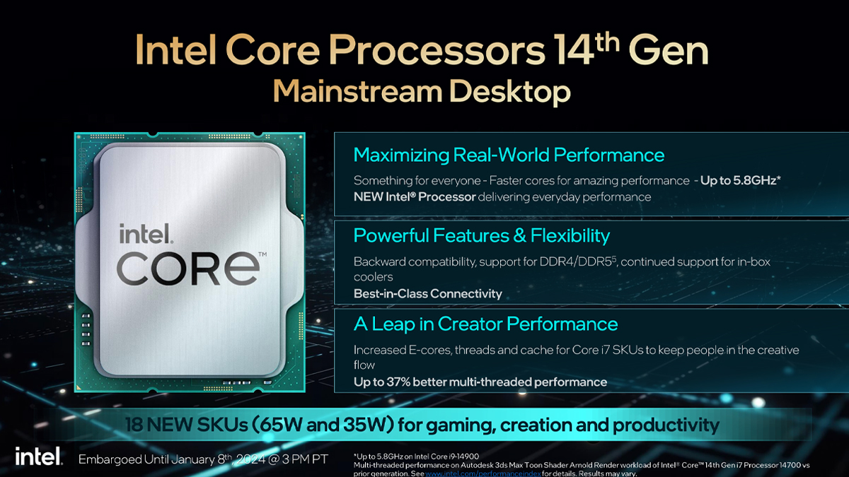 Intel Completes Its 14th Gen Intel Core Processor Lineup For Desktop 
