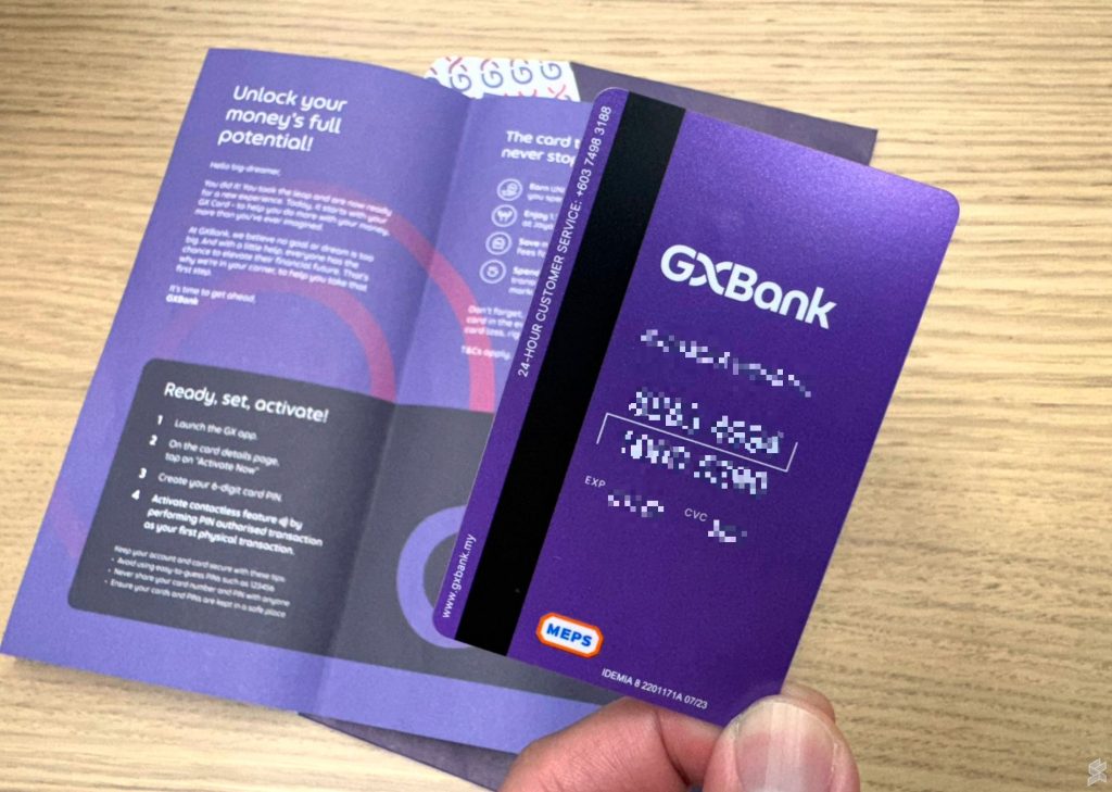 GX Card has your card details printed on the back