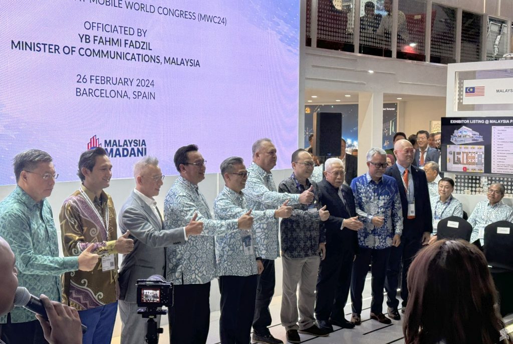 Fahmi at the launch of Malaysia Pavilion at MWC 2024