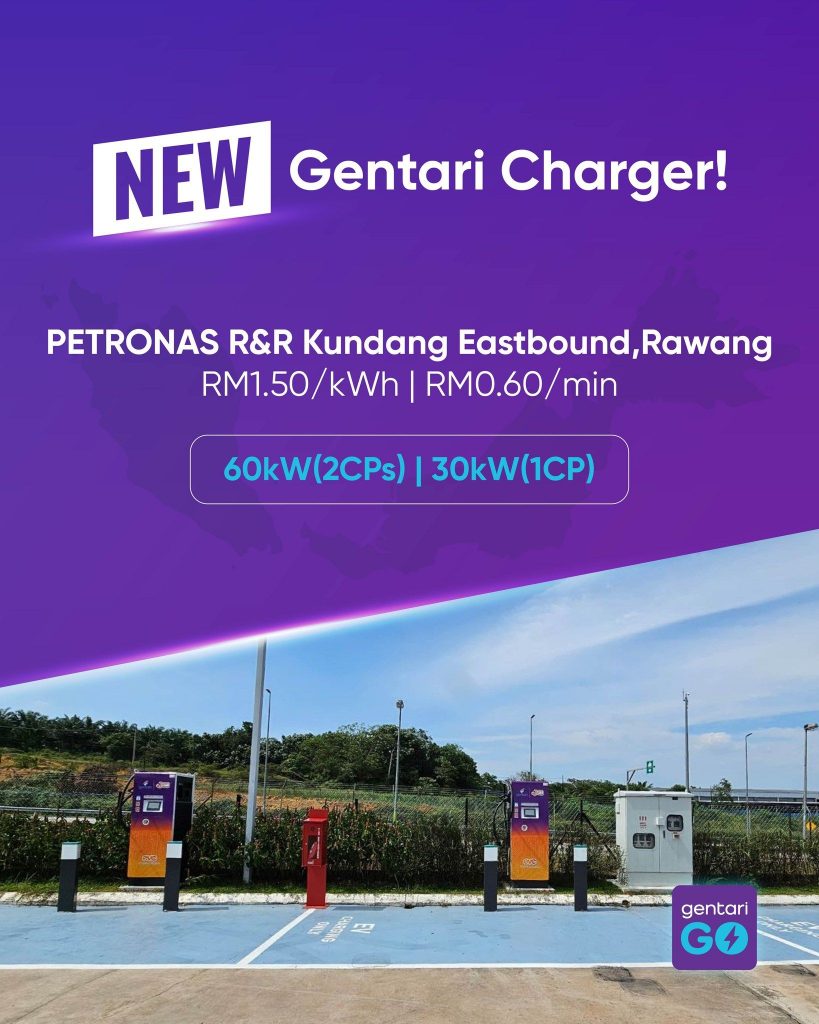 Gentari 60kW DC charger at Petronas R&R Kundang Eastbound