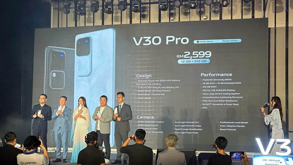 Vivo V30 Pro: Zeiss optics, Dimensity 8200, slimmest 5,000mAh battery, priced at RM2,599