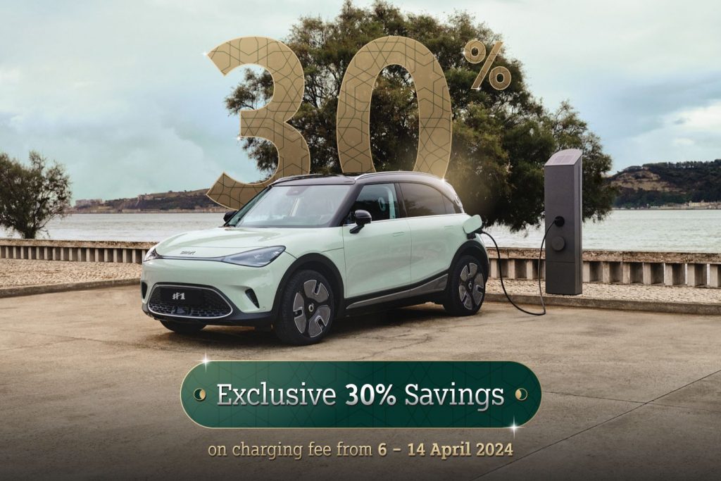 Smart #1 Exclusive 30% discount for EV charging between 6 to 14 April 2024