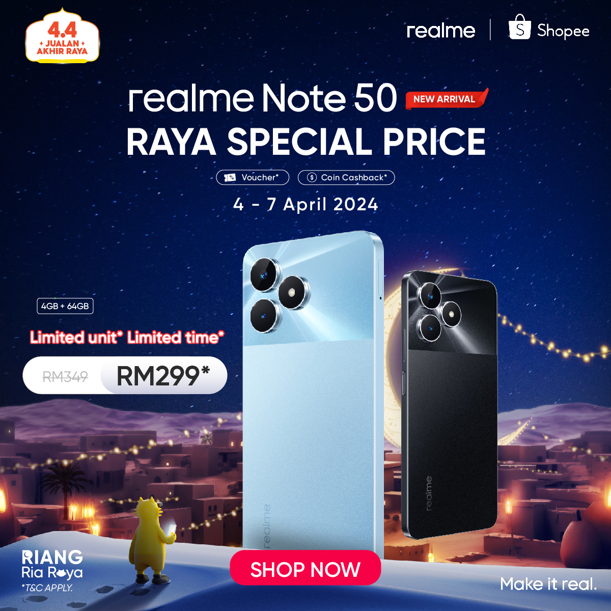 Realme Note 50: Entry level smartphone with 90Hz display, available for as low as RM299