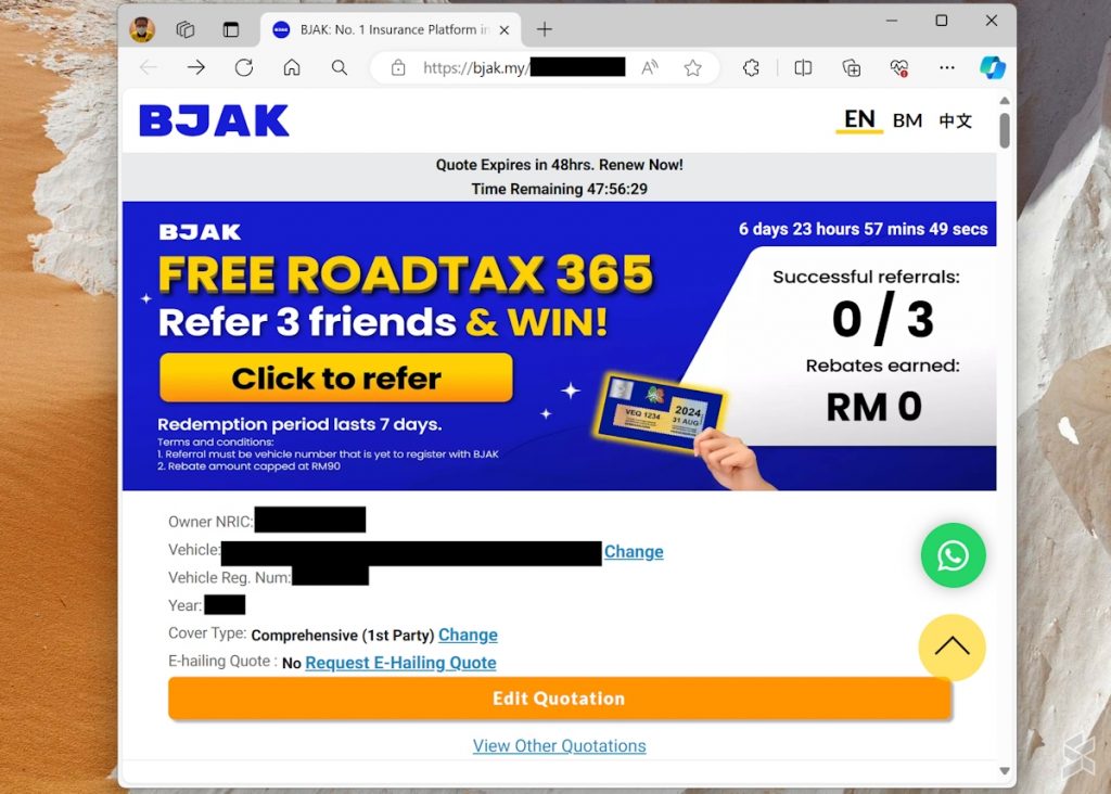 BJAK RM150 Million Free Road Tax Program