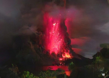 Mount Ruang Volcano Eruption - April 2024