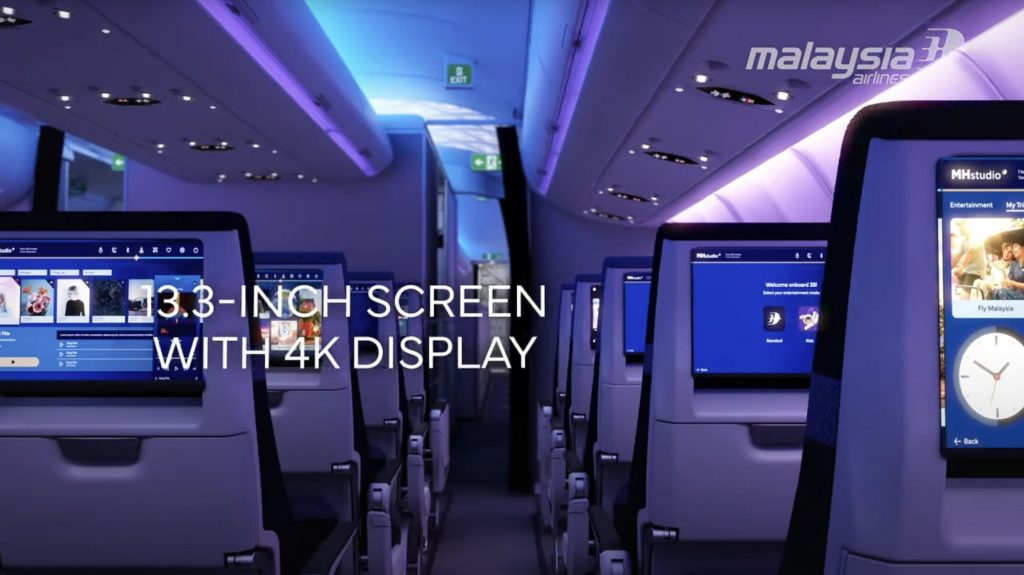 Malaysia Airlines' A330neo will feature 13.3" 4K screens for Economy