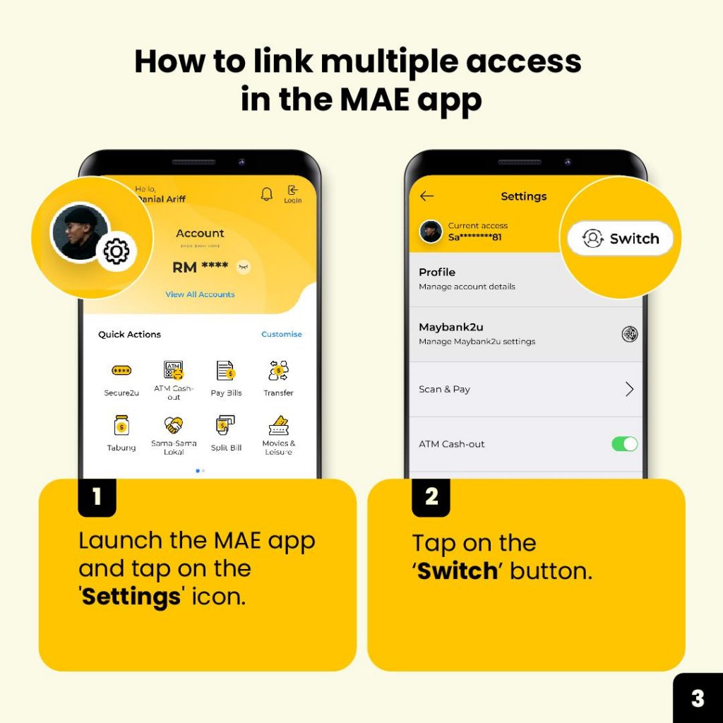 Maybank MAE: How to add multiple M2U accounts in a one app