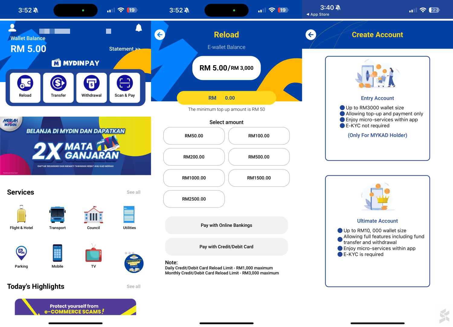 Mydin Pay eWallet: 5% cashback and free credit RM5