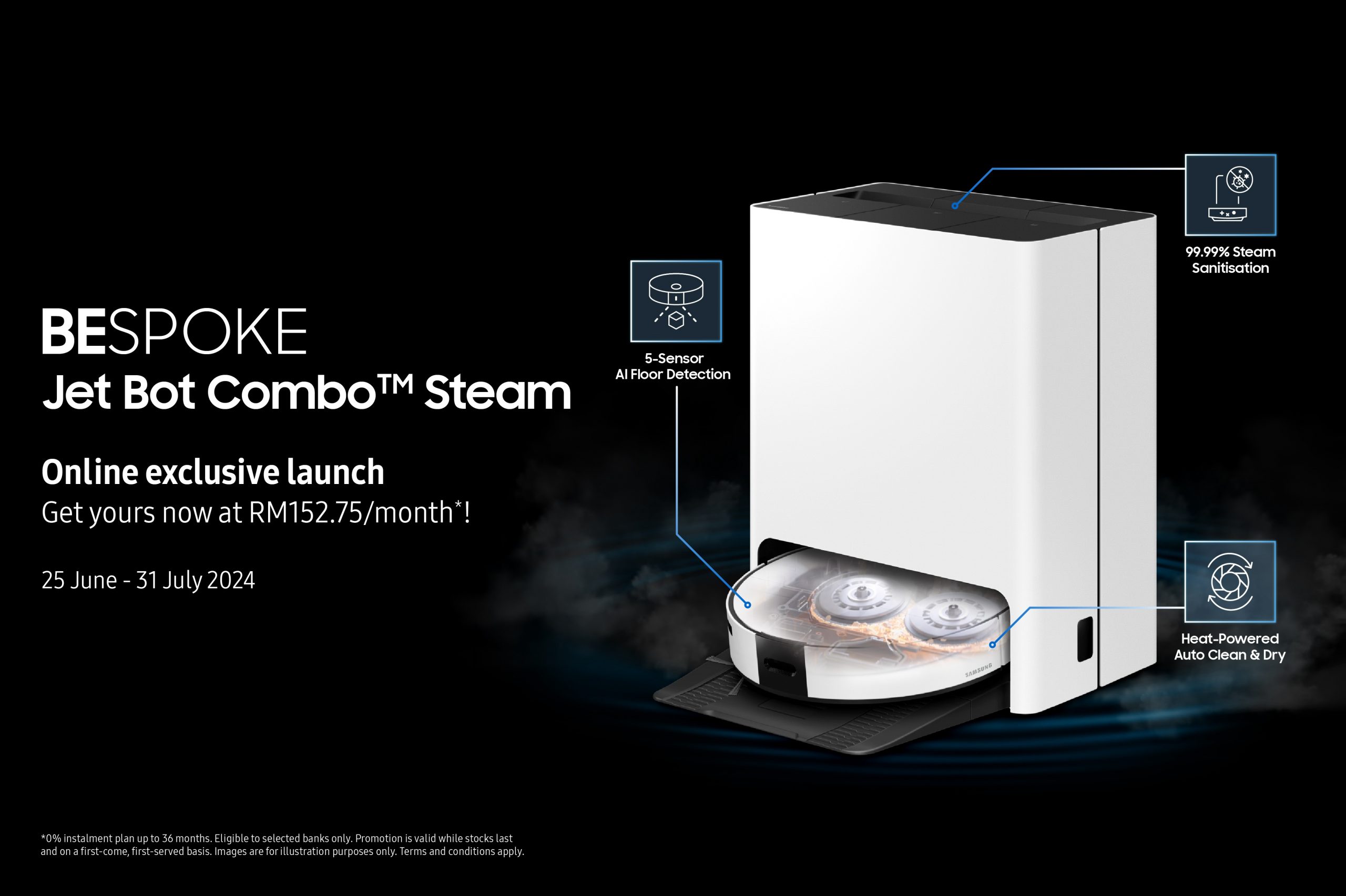 三星 Bespoke Jet Bot Combo Steam 现已登陆马来西亚，推出 RM2,800 折扣