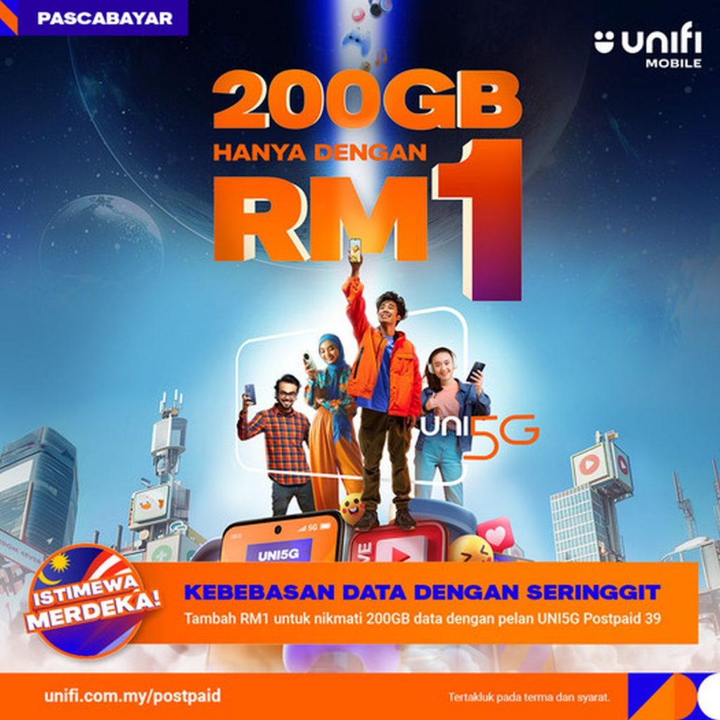 Unifi Mobile offers 200GB 5G data for only RM1