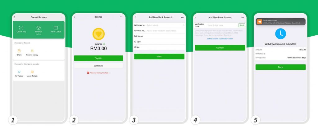 How to withdraw funds from WeChat Pay MY eWallet