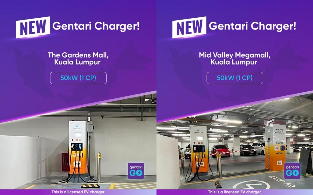 Gentari turns on 50kW DC Chargers at Mid Valley Mega Mall and The Gardens Mall