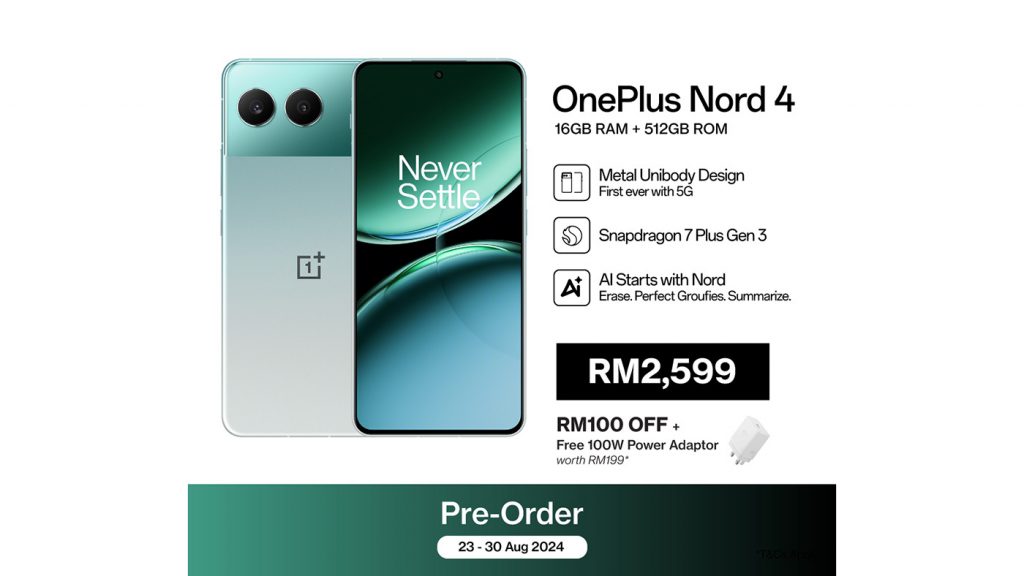 OnePlus Nord 4 open for pre-order in Malaysia, priced at RM2599