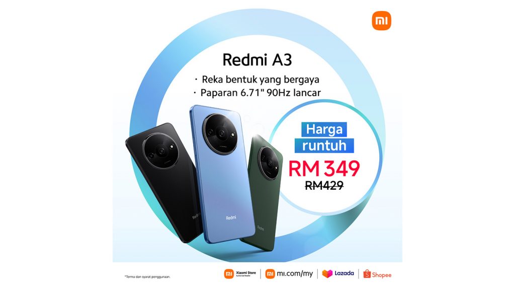 Redmi A3 price in Malaysia now slashed to RM349