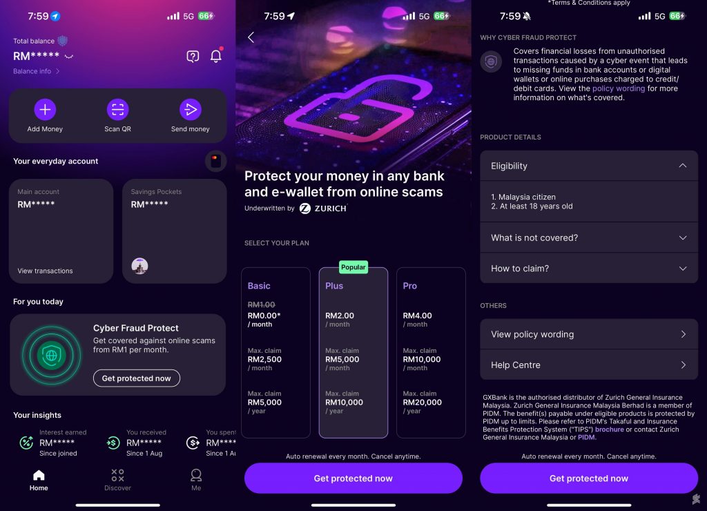 GXBank x Zurich Cyber Fraud Protect: Protection against online scams as little as RM1/month